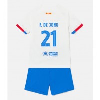 Barcelona Frenkie de Jong #21 Replika babykläder Bortaställ Barn 2023-24 Kortärmad (+ korta byxor)
